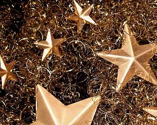 Weihnachtsdekoration mit Goldenen Sternen